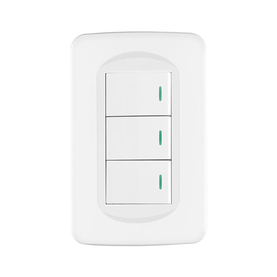 PA-APTR-TB Placa armada 3 interruptores 1 módulo, Toledo, BASIC