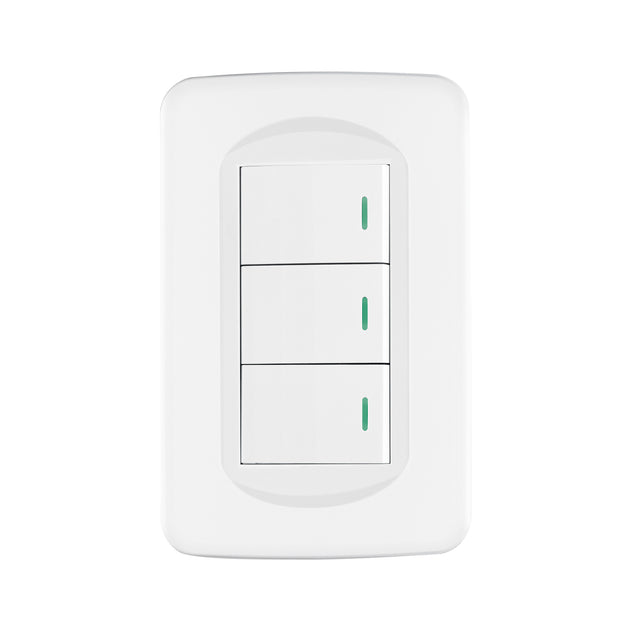 PA-APTR-TB Placa armada 3 interruptores 1 módulo, Toledo, BASIC
