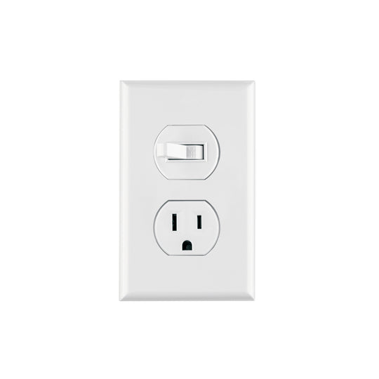 PA-COAP-SB Placa armada interruptor y contacto, línea Standard, blanco