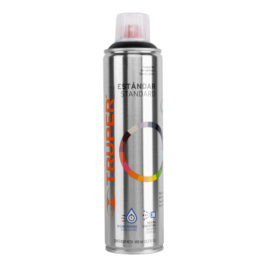 PA-NM Pintura en aerosol, negro mate, bote esbelto, 400 ml