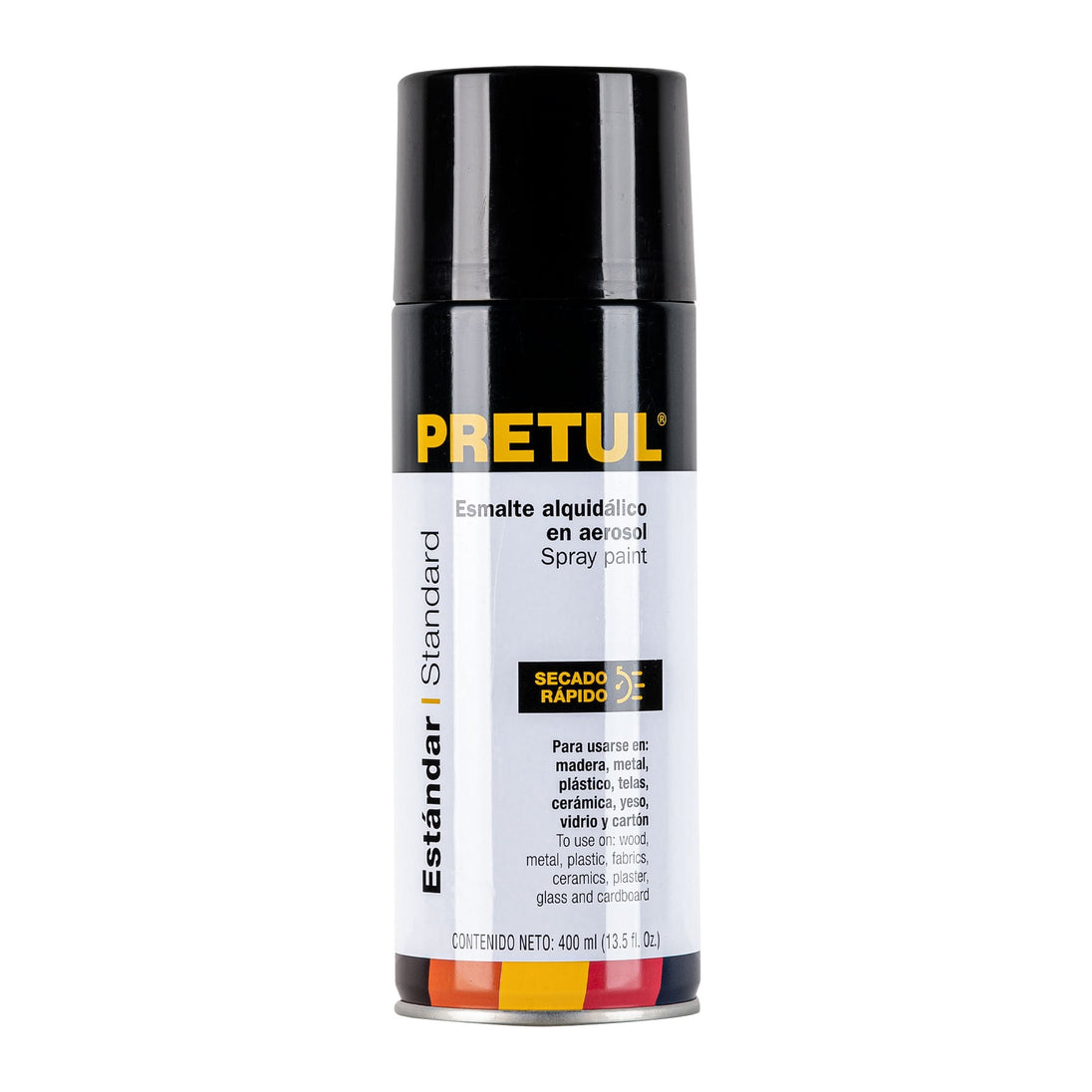 PA-NS-P Pintura en aerosol, negro satín, 400 ml, Pretul