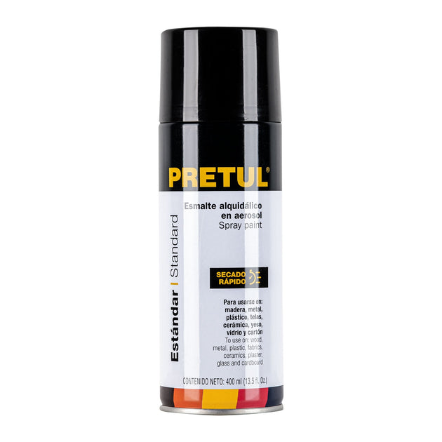 PA-NS-P Pintura en aerosol, negro satín, 400 ml, Pretul