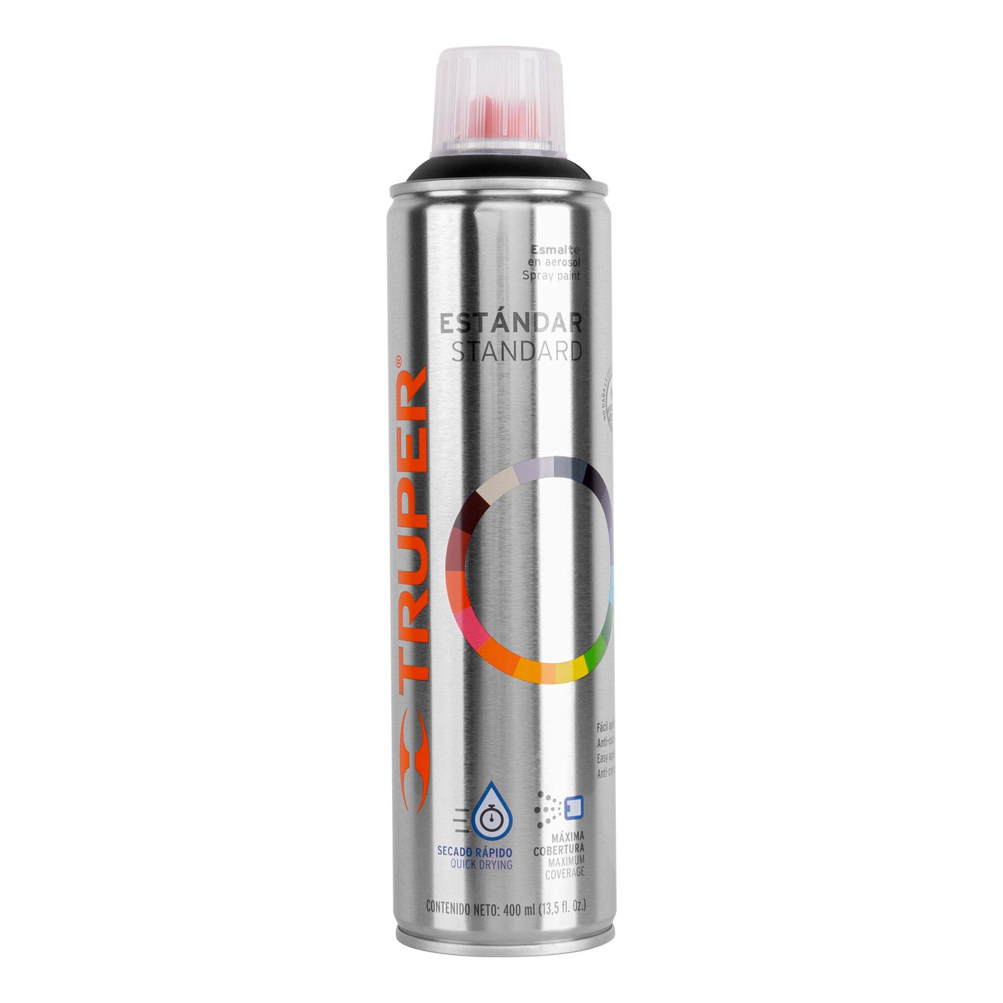PA-NS Pintura en aerosol, negro satín, bote esbelto, 400 ml