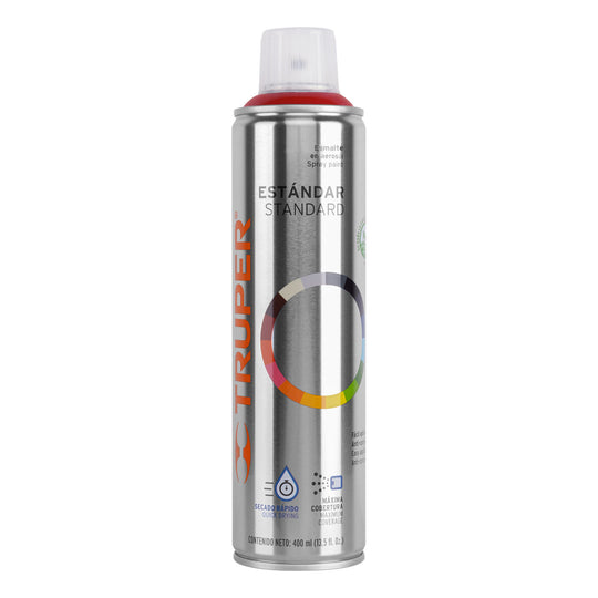 PA-RO Pintura en aerosol, rojo, bote esbelto, 400 ml, Truper