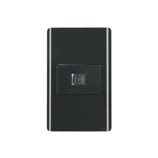 PA-TE-LN Placa armada negra 1 toma para teléfono 1.5 mód, Lisboa