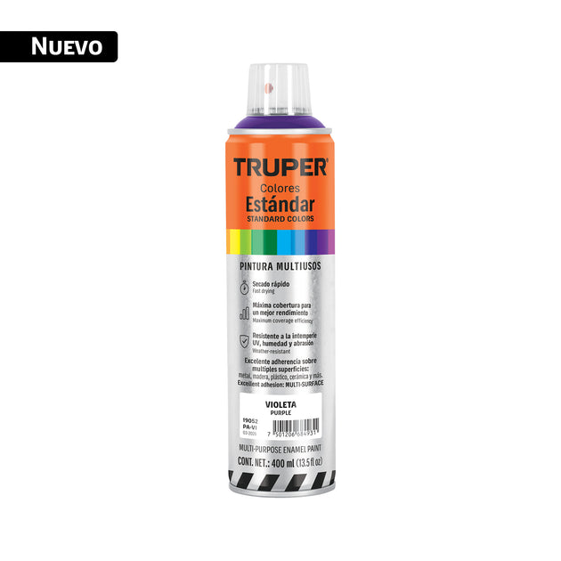 Pintura en Aerosol Truper PA-VI Violeta 400 ml | Alta Adherencia