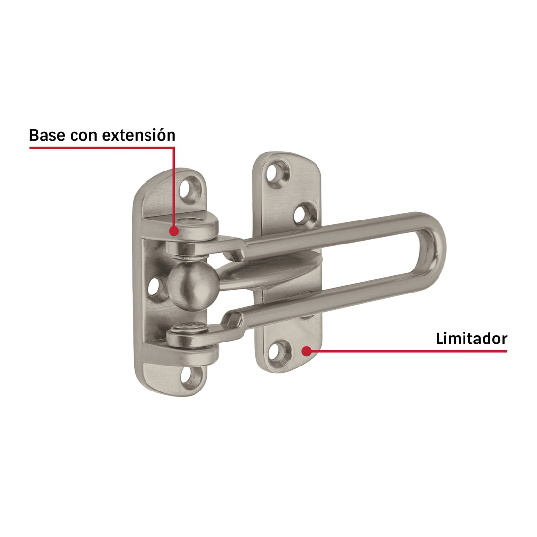 Cerrojo de Seguridad Hermex PAAB-4 | Níquel Satinado