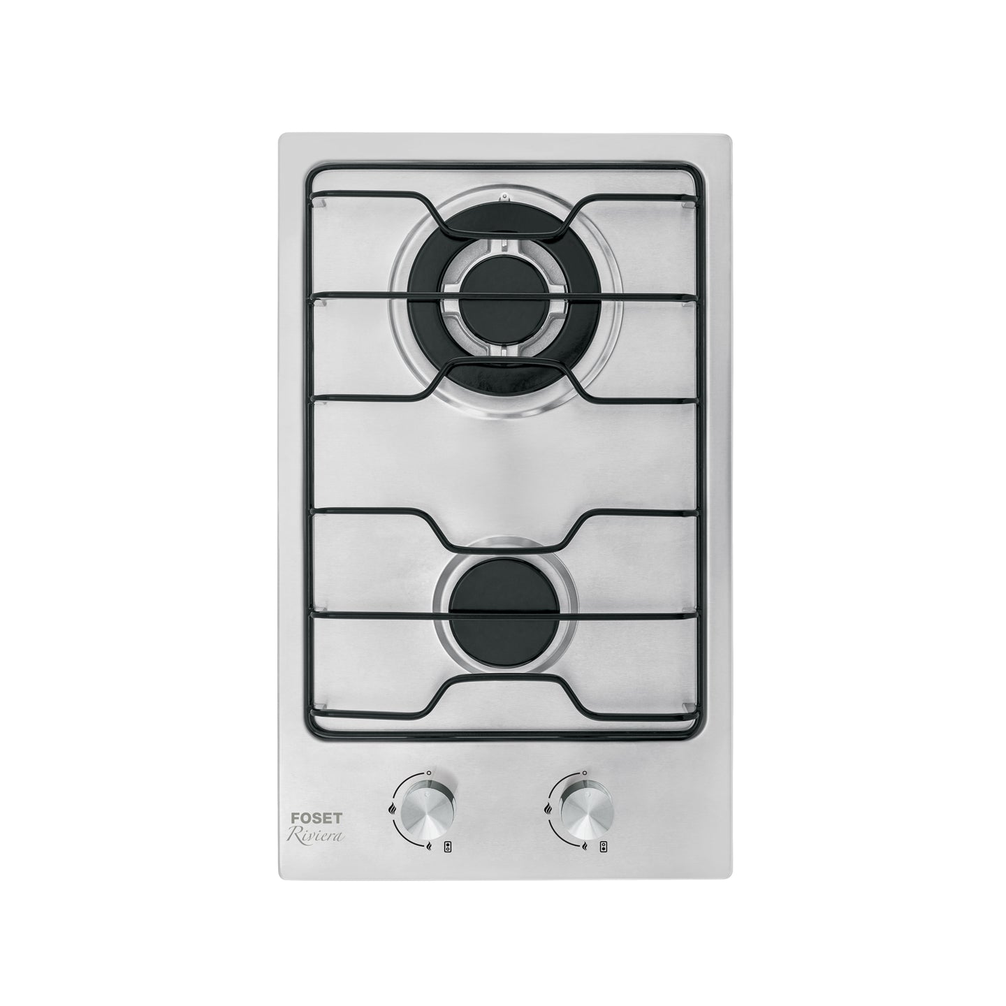 PAE-2F Parrilla gas empotrable 30 cm, 2 quemadores, esmalte, FOSET