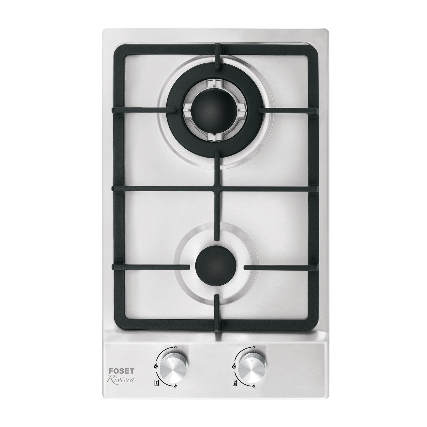 PAE-302GA Parrilla gas empotrable 30cm, 2 quem, acero inox, RIVIERA