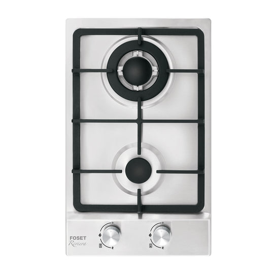 PAE-302GA Parrilla gas empotrable 30cm, 2 quem, acero inox, RIVIERA