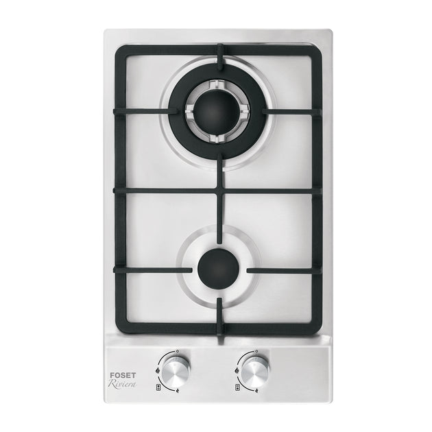 PAE-302GA Parrilla gas empotrable 30cm, 2 quem, acero inox, RIVIERA