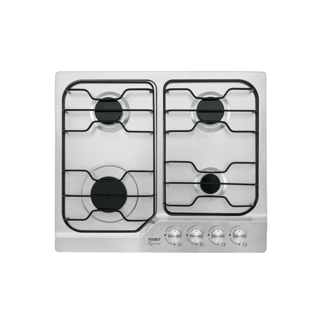 PAE-4F Parrilla gas empotrable 60 cm, 4 quemadores, esmalte, FOSET
