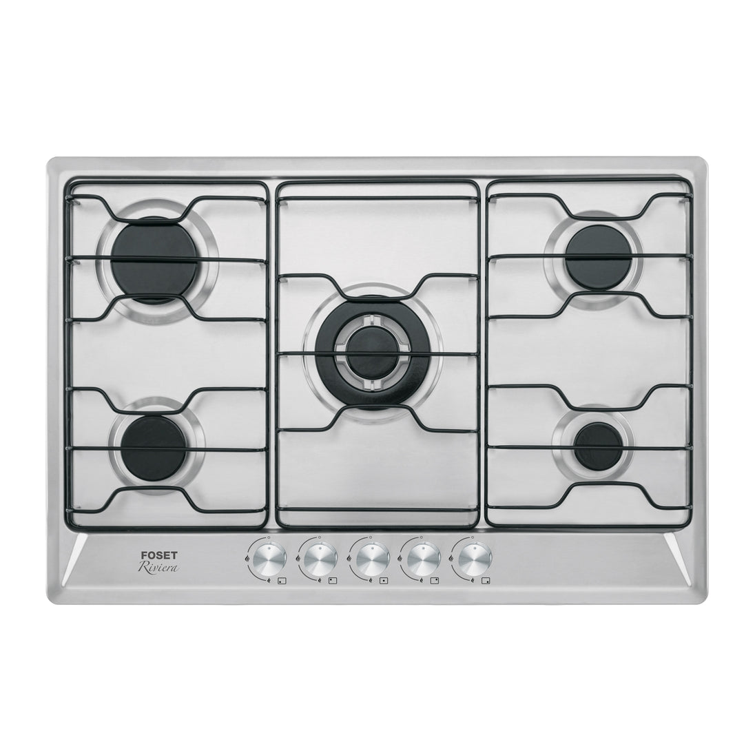 PAE-5F Parrilla gas empotrable 75 cm, 5 quemadores, esmalte, FOSET