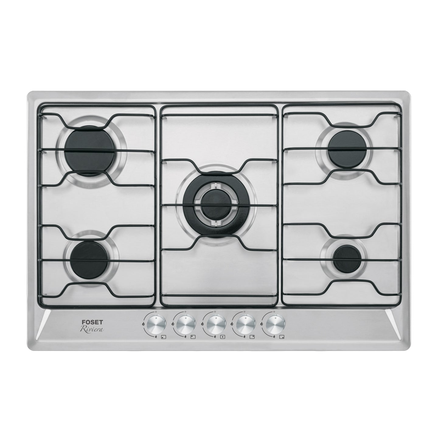 PAE-5F Parrilla gas empotrable 75 cm, 5 quemadores, esmalte, FOSET