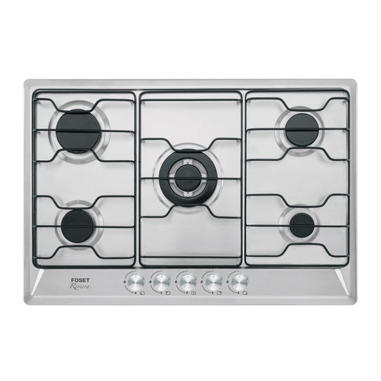 PAE-5F Parrilla gas empotrable 75 cm, 5 quemadores, esmalte, FOSET