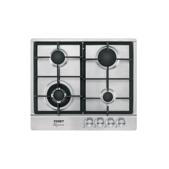 PAE-604GA Parrilla gas empotrable 60cm, 4 quem, acero inox, RIVIERA