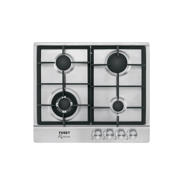 PAE-604GA Parrilla gas empotrable 60cm, 4 quem, acero inox, RIVIERA