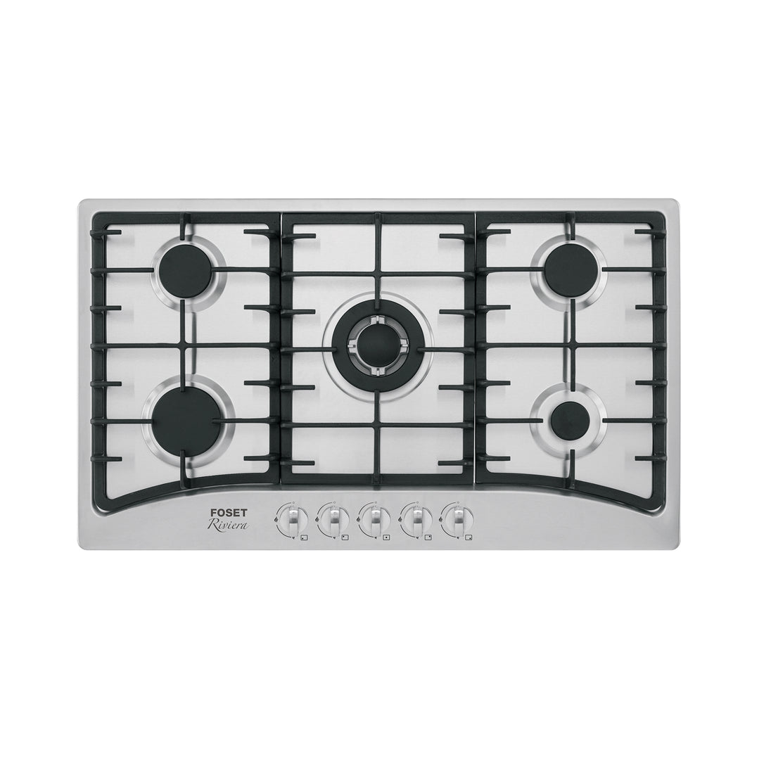 PAE-905GA Parrilla gas empotrable 90cm, 5 quem, acero inox, RIVIERA