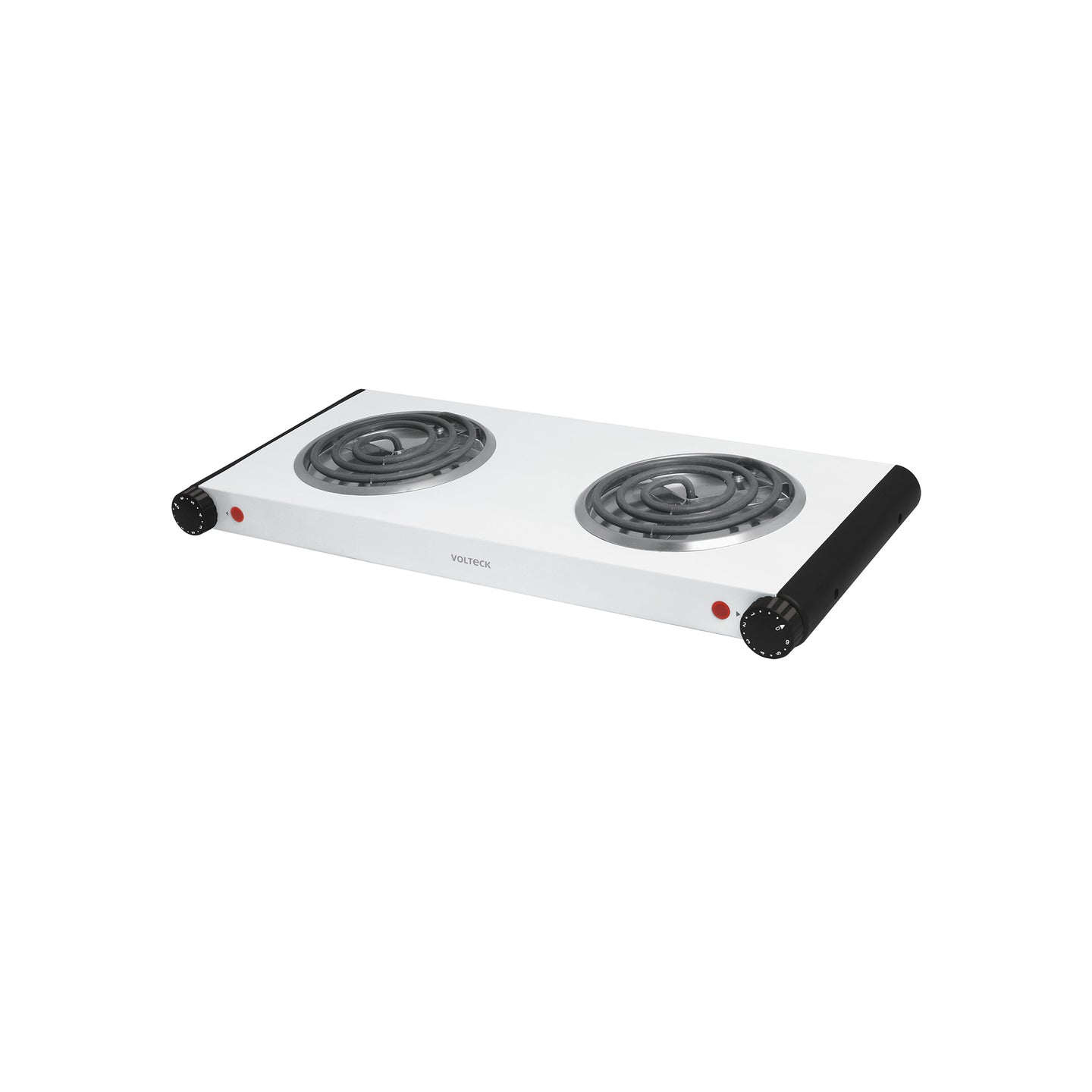 PAEL-2C Parrilla eléctrica 2 quemadores en espiral, blanca, VOLTECK