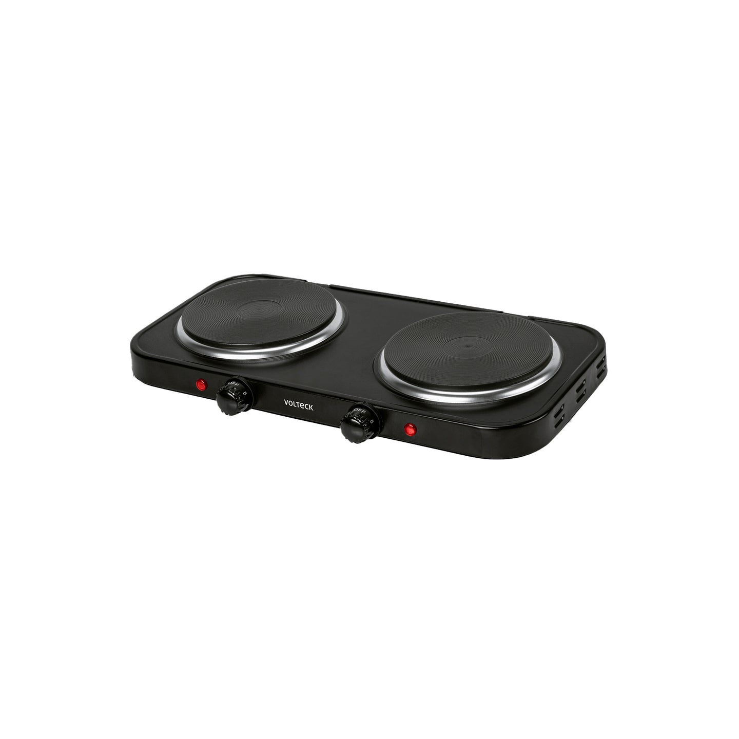 PAEL-2CDN Parrilla eléctrica 2 quemadores de disco, negra, VOLTECK