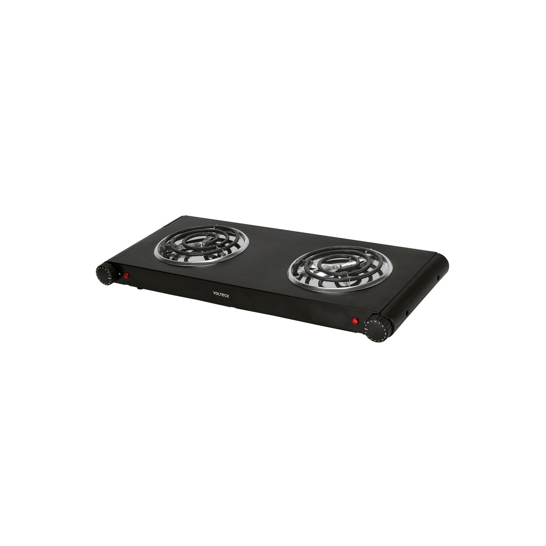 PAEL-2CN Parrilla eléctrica 2 quemadores en espiral, negra, VOLTECK