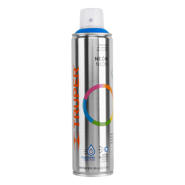 PAF-AZ Pintura en aerosol, azul neón, bote esbelto, 400 ml
