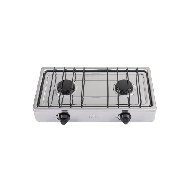 PAGA-2X Parrilla de gas de sobreponer 2 quemadores, inox, FOSET