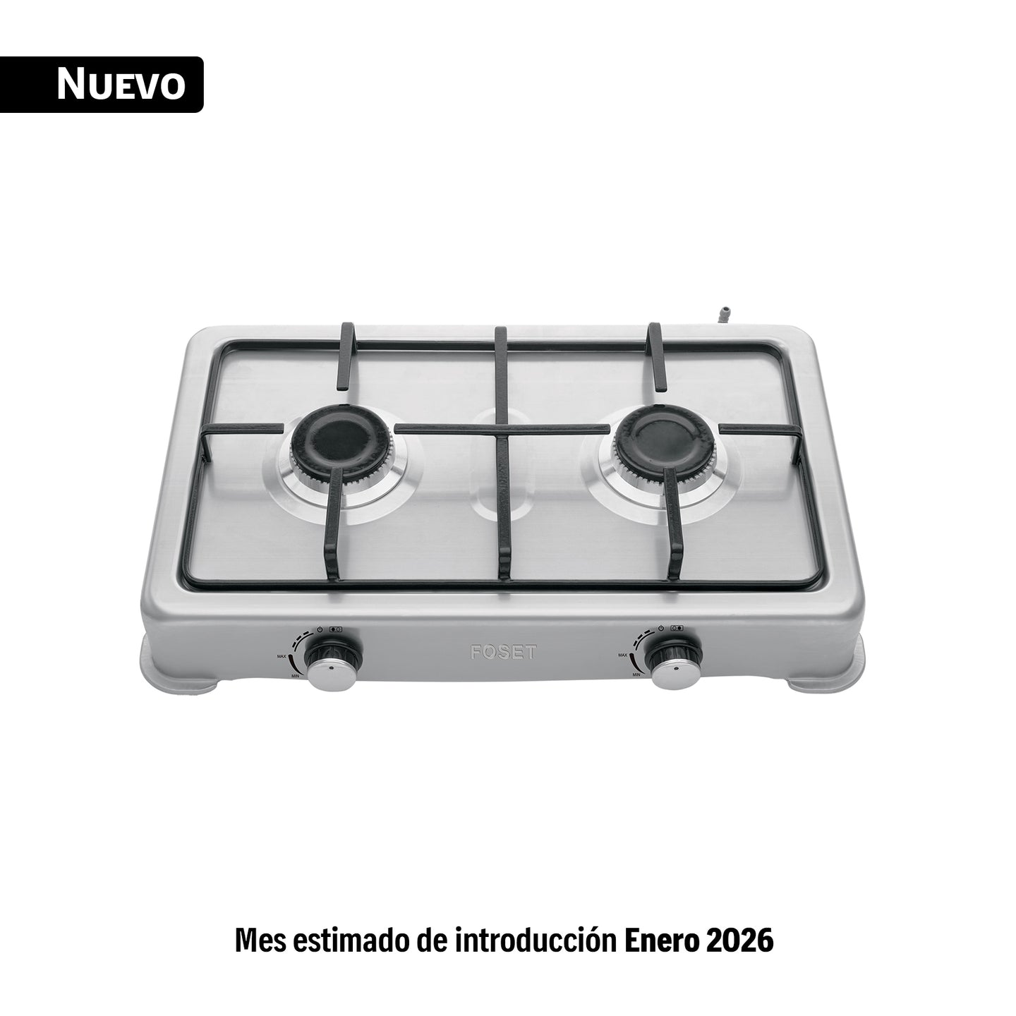 PAGA-2XA Parrilla de gas de sobreponer,2 quemadores, inox, FOSET AERO