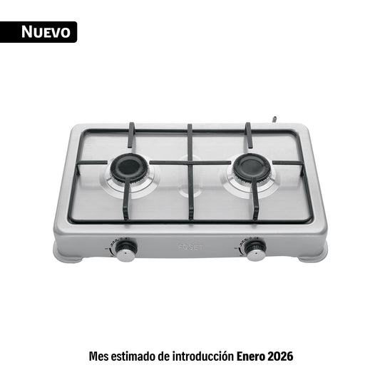 PAGA-2XA Parrilla de gas de sobreponer,2 quemadores, inox, FOSET AERO