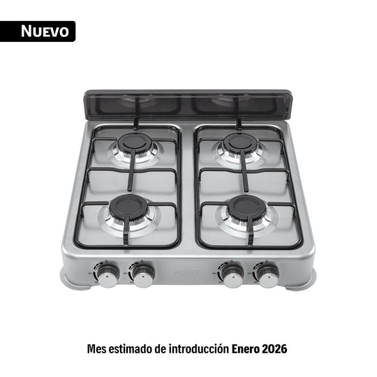 PAGA-4XA Parrilla de gas de sobreponer,4 quemadores, inox, FOSET AERO