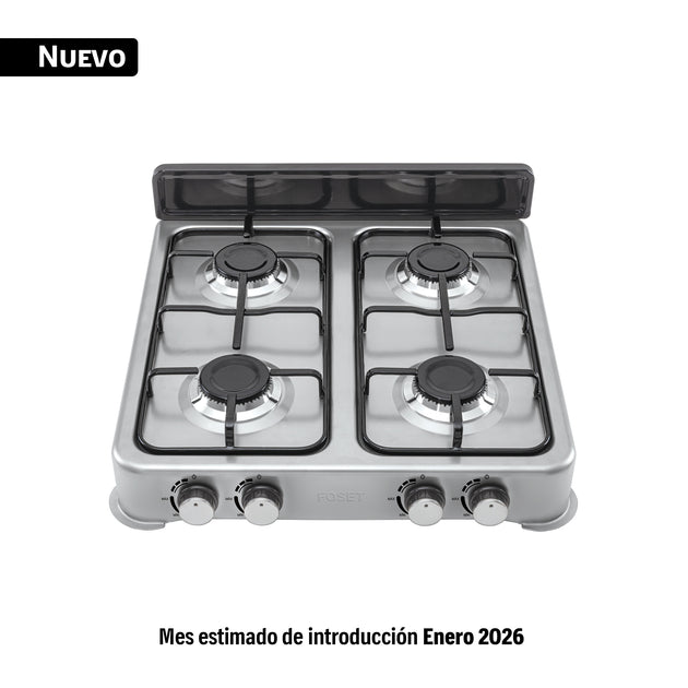 PAGA-4XA Parrilla de gas de sobreponer,4 quemadores, inox, FOSET AERO