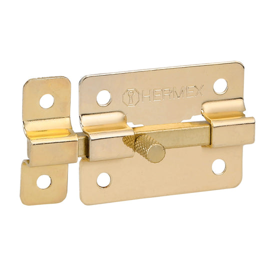 PAL-35 Pasador de barra plana 2" acabado latón, HERMEX