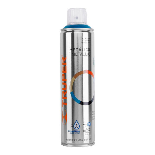 PAM-AZ Pintura en aerosol, azul metálico, bote esbelto, 400 ml