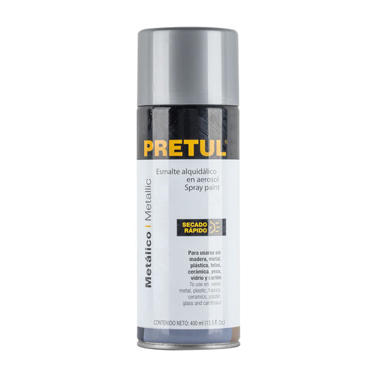 PAM-PL-P Pintura en aerosol metálica, plata ,400 ml, PRETUL