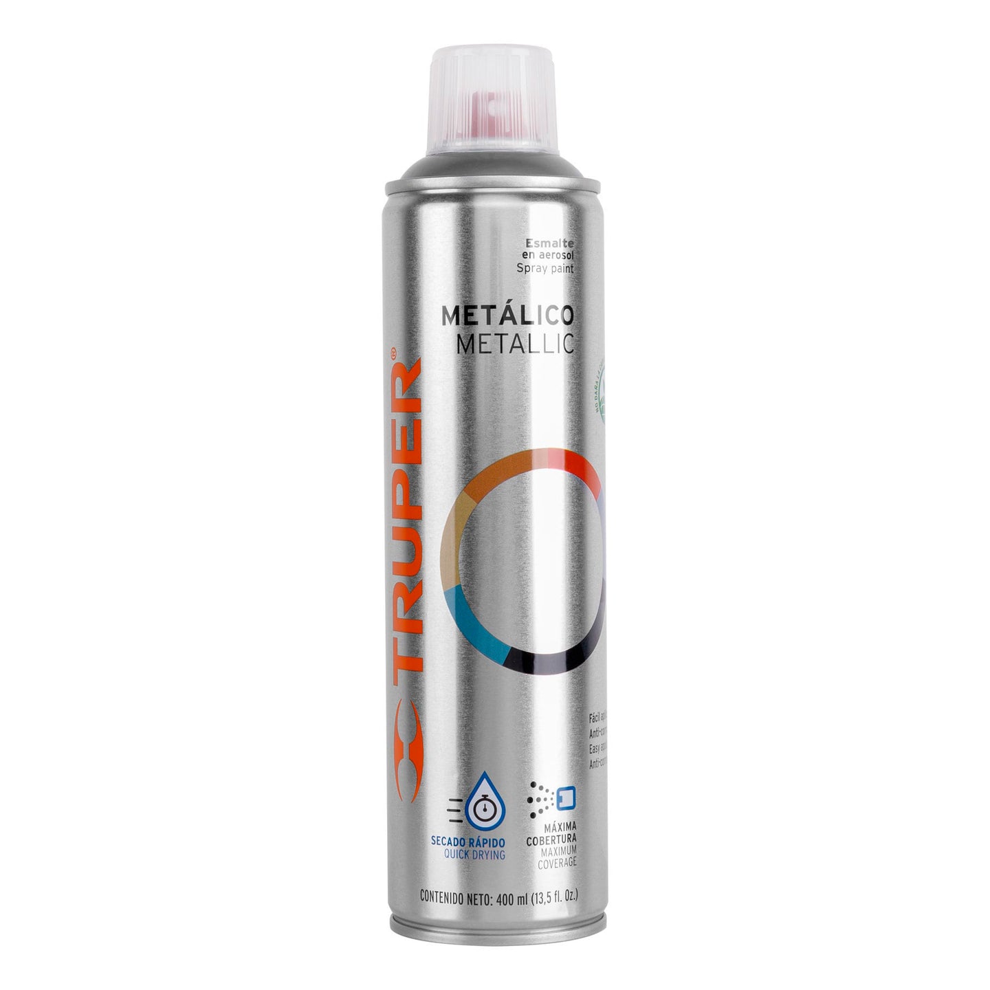 PAM-PL Pintura en aerosol, plata metálico, bote esbelto, 400 ml