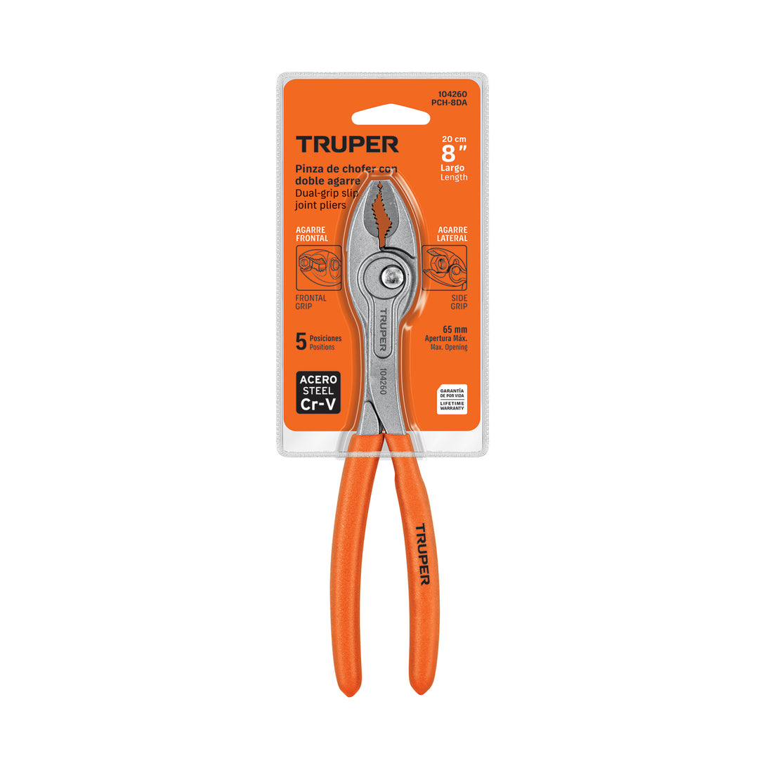 Pinza de Chofer Truper PCH-8DA, 8", Acero al Cromo Vanadio