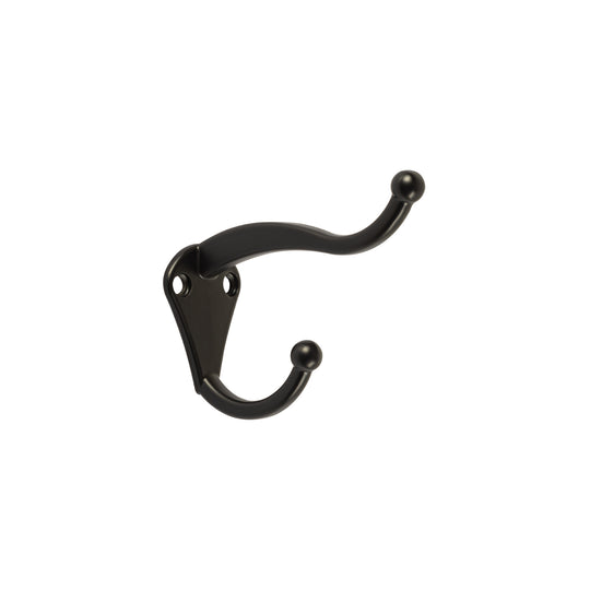 PEPU-36 Gancho tipo perchero sombrero y abrigo, 4cm, negro, HERMEX