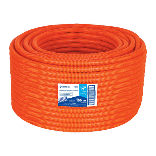 PF-1/2 Metro de poliducto 1/2" corrugado flex. s/guía, rollo 100 m