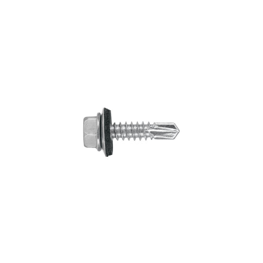 PIBR-1R 100 pijas #14 x 1" hexagonal, punta broca con rondana