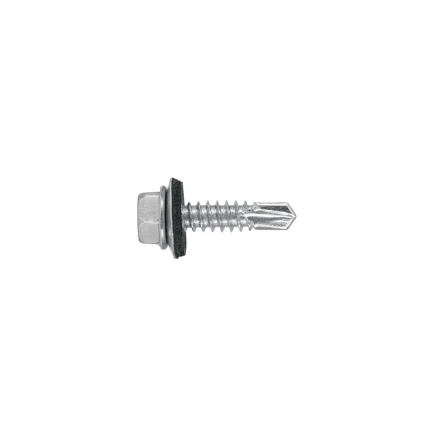 PIBR-1R 100 pijas #14 x 1" hexagonal, punta broca con rondana