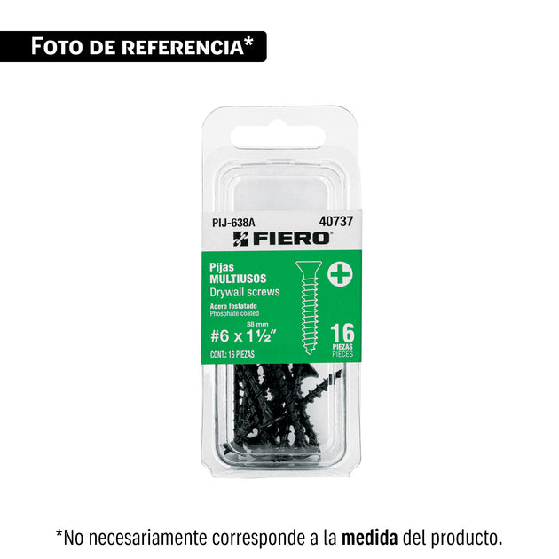 PIJ-650A Blíster con 13 pijas #6 x 2" multiusos, FIERO