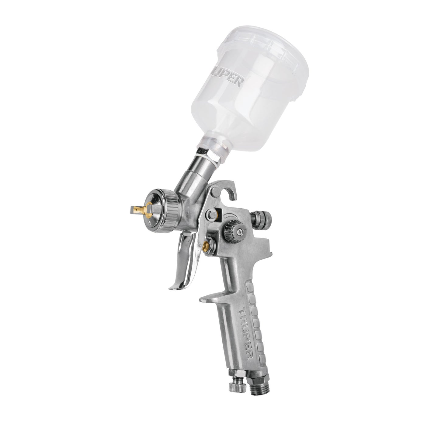 PIPI-410 Pistola p/retoque gravedad HVLP vaso plástico, 1 mm, Truper