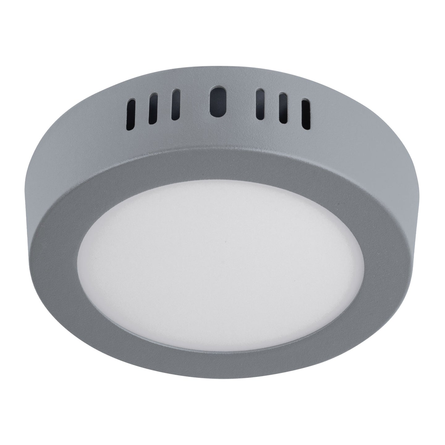 PLA-214L Luminario LED plafón 6W 6500K, redondo, gris, VOLTECK