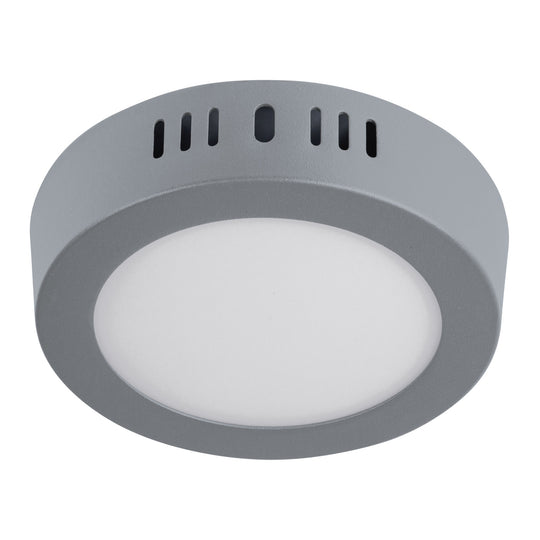 PLA-214L Luminario LED plafón 6W 6500K, redondo, gris, VOLTECK