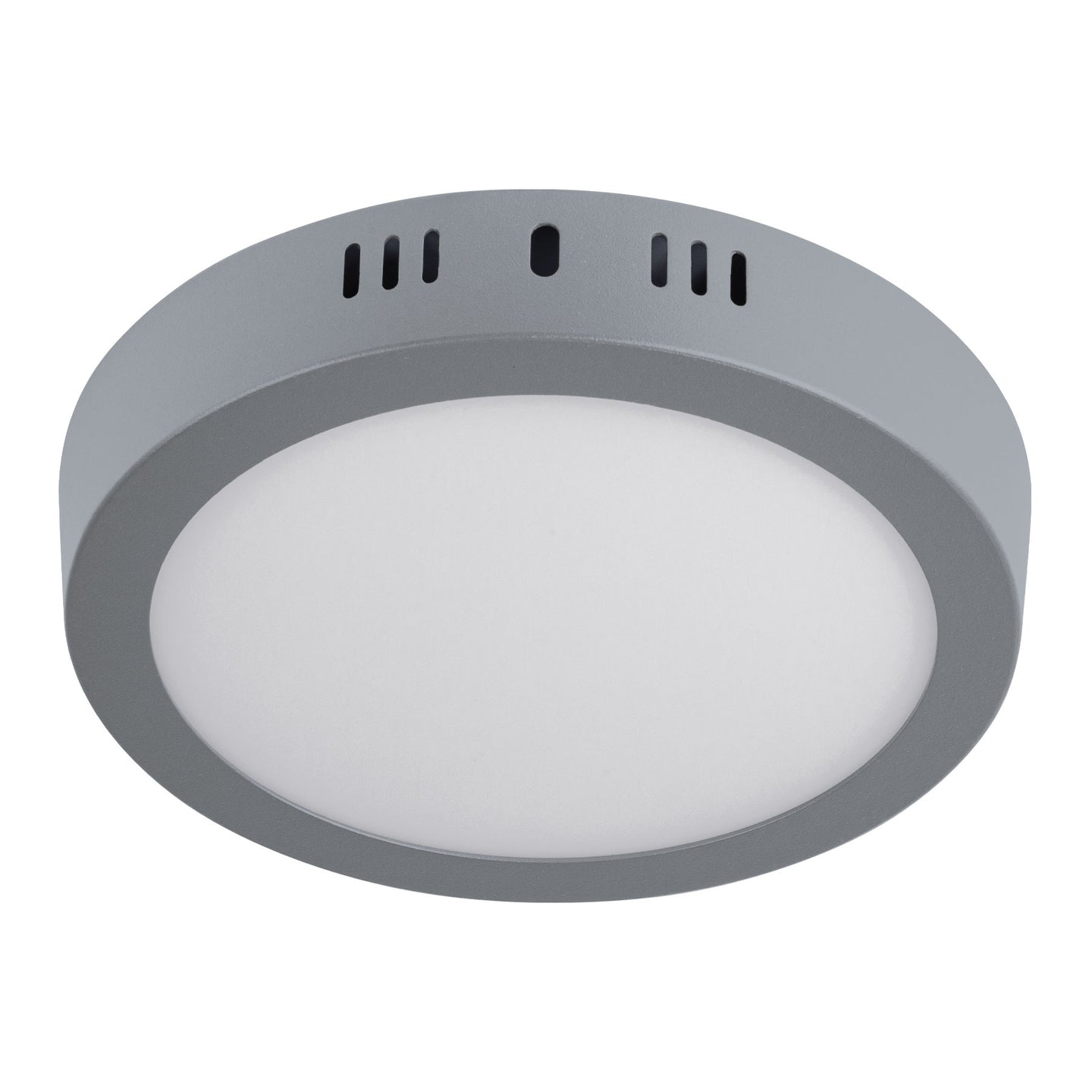 PLA-215L Luminario LED plafón 12W 6500K, redondo, gris, VOLTECK
