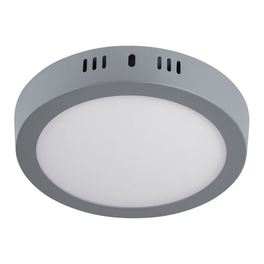 PLA-215L Luminario LED plafón 12W 6500K, redondo, gris, VOLTECK