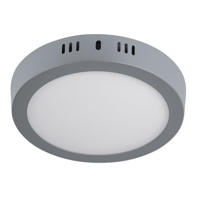 PLA-215L Luminario LED plafón 12W 6500K, redondo, gris, VOLTECK