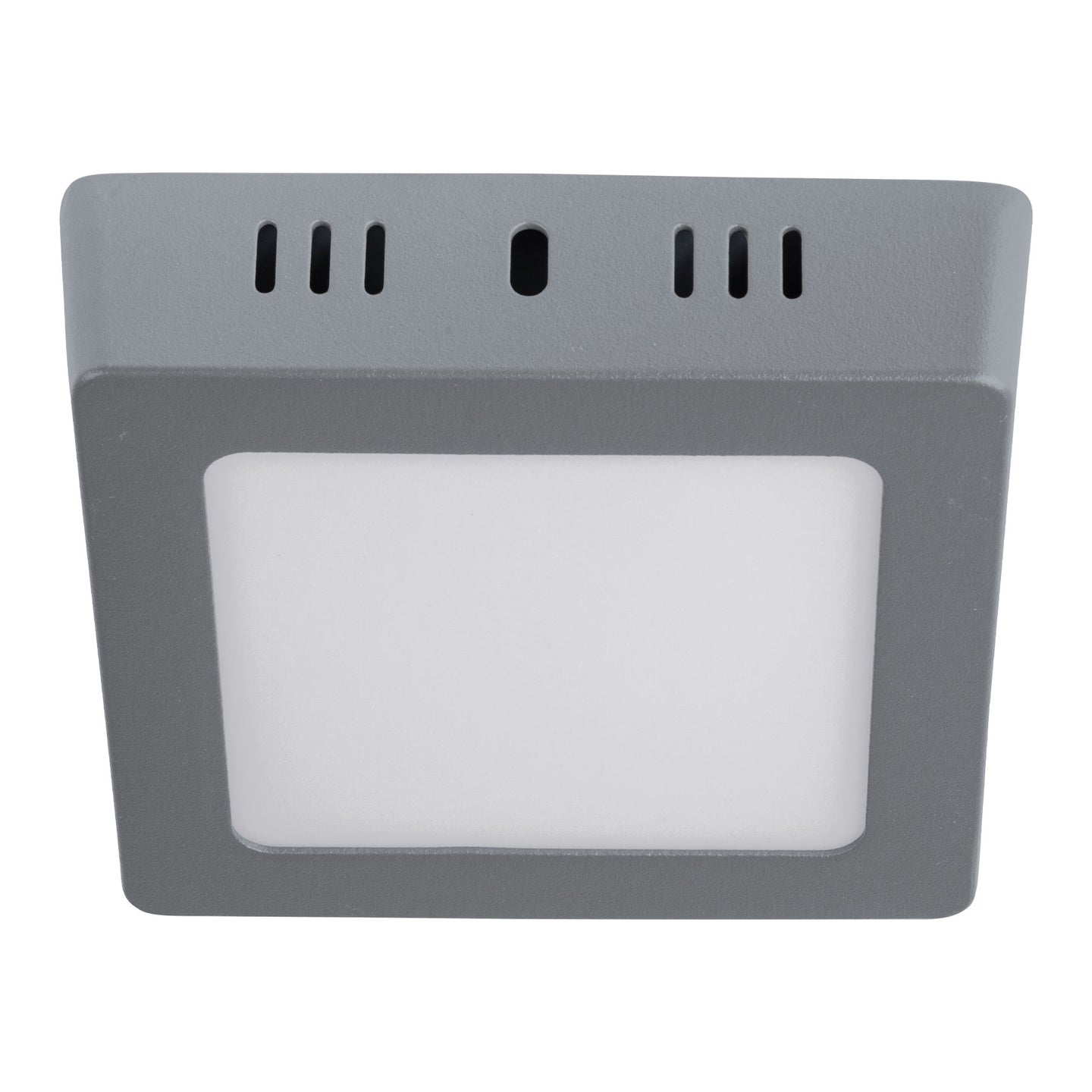 PLA-218L Luminario LED plafón 6W 6500K, cuadrado, gris, VOLTECK