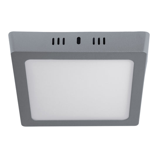 PLA-219L Luminario LED plafón 12W 6500K, cuadrado, gris, VOLTECK