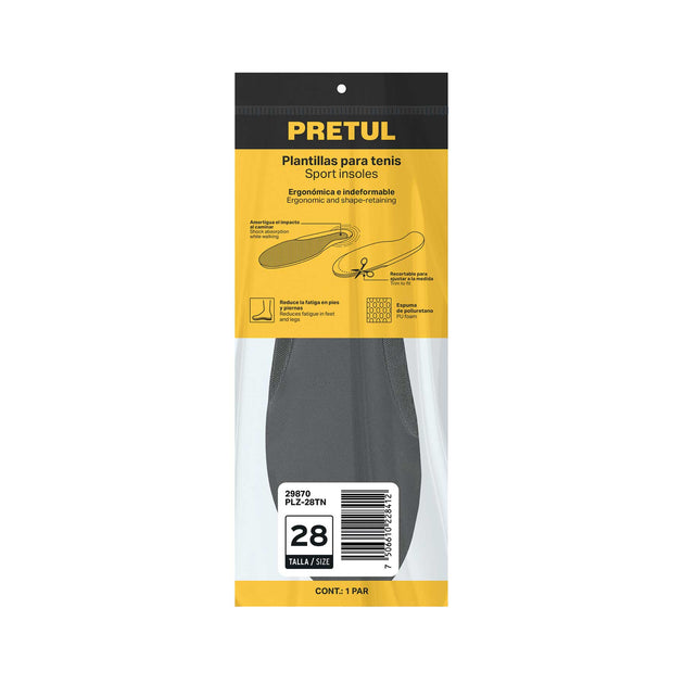 Plantillas Pretul PLZ-28TN Seguridad Poliuretano 7mm Talla 43